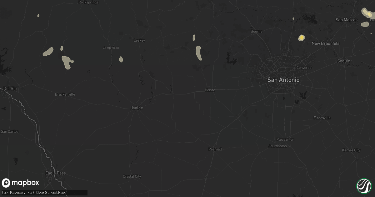 Hail map in D Hanis, TX on August 27, 2026