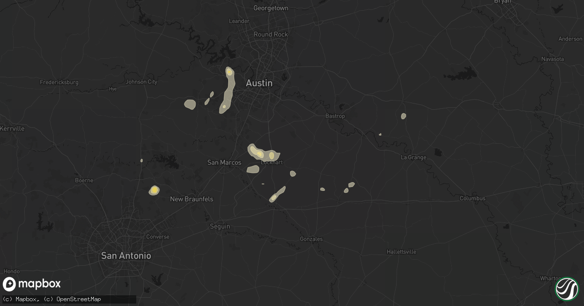 Hail map in Dale, TX on August 27, 2026