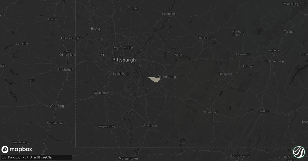 Hail map in Darragh, PA on August 27, 2026