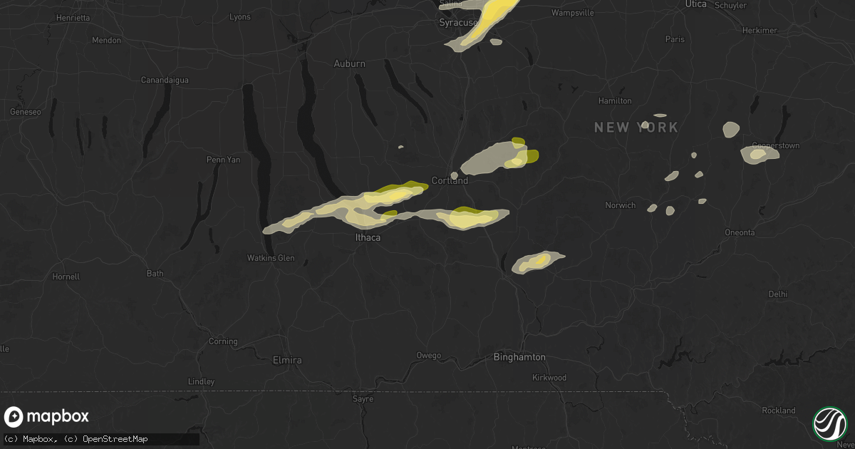 Hail map in Dryden, NY on August 27, 2026