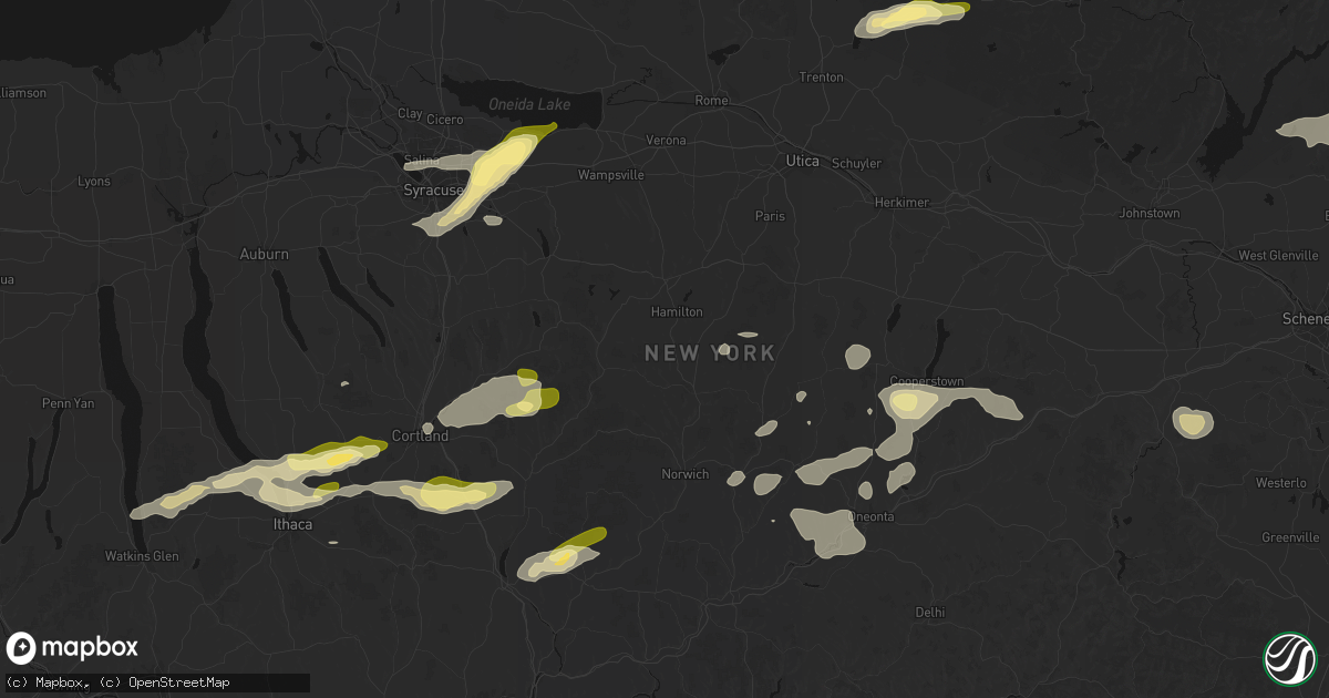 Hail map in Earlville, NY on August 27, 2026