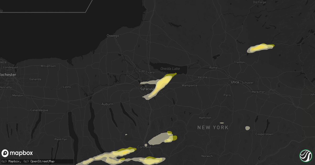 Hail map in East Syracuse, NY on August 27, 2026