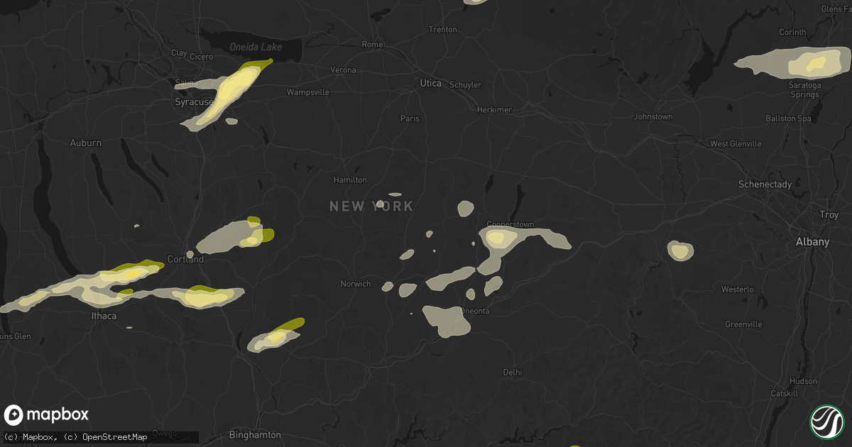 Hail map in Edmeston, NY on August 27, 2026
