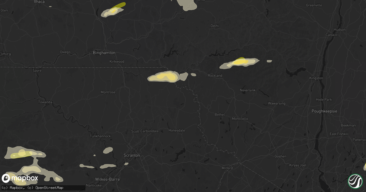 Hail map in Equinunk, PA on August 27, 2026