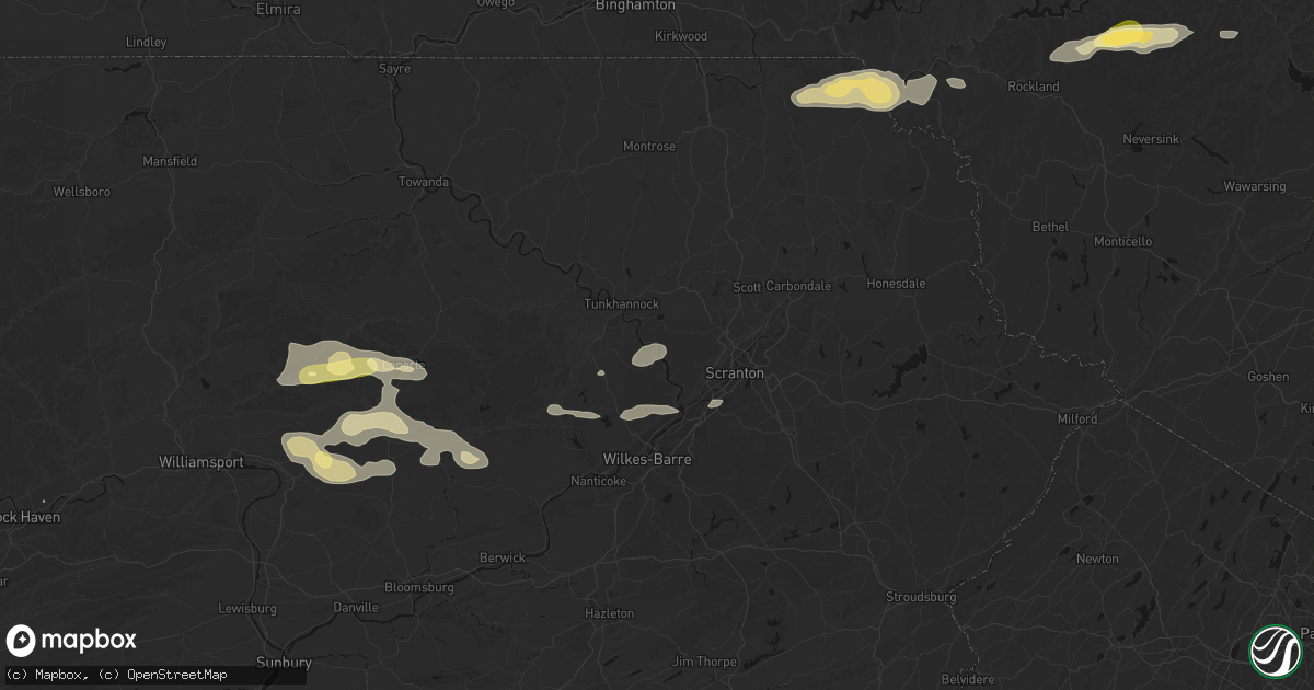 Hail map in Falls, PA on August 27, 2026
