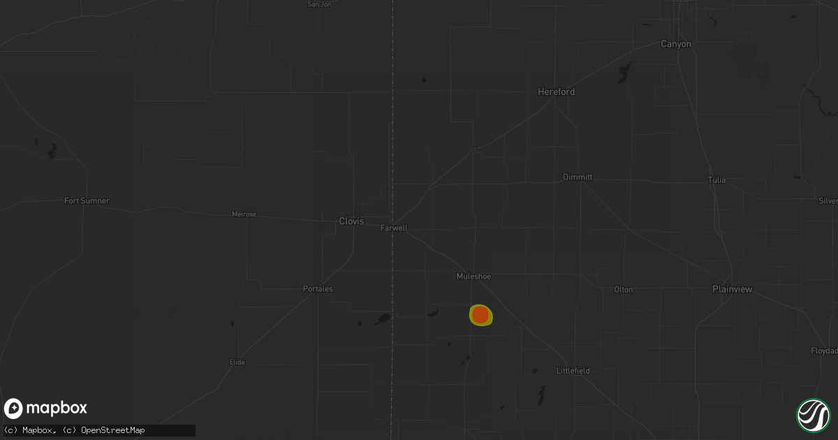 Hail map in Farwell, TX on August 27, 2026