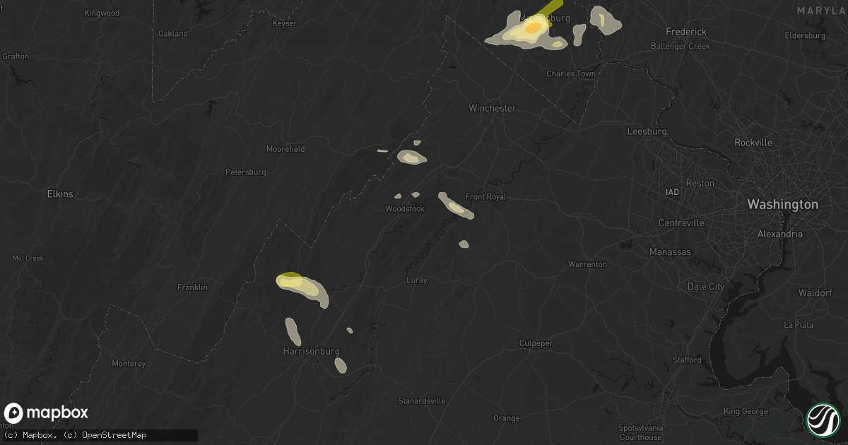 Hail map in Fort Valley, VA on August 27, 2026