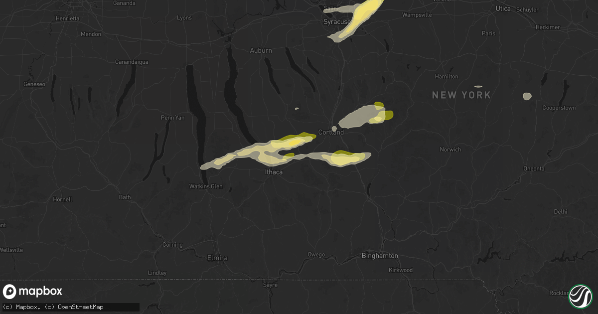 Hail map in Freeville, NY on August 27, 2026