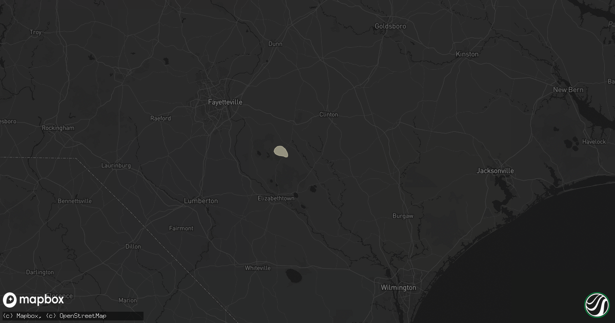 Hail map in Garland, NC on August 27, 2026