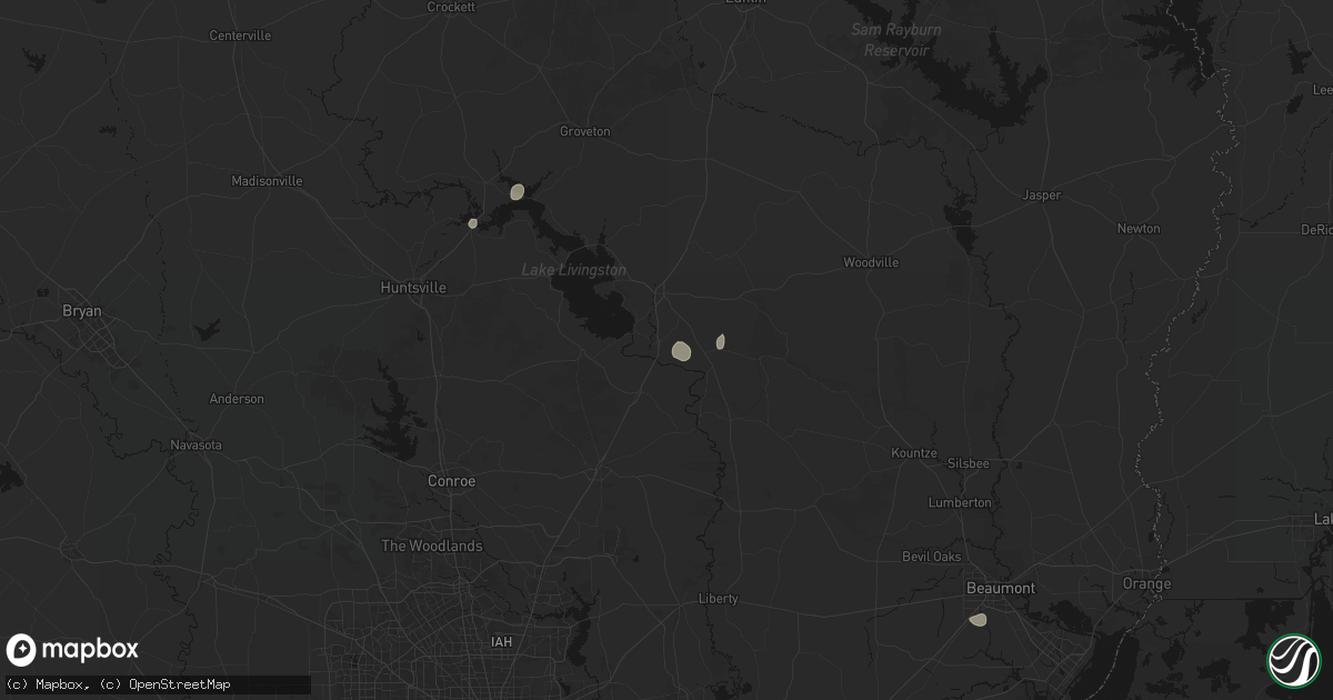 Hail map in Goodrich, TX on August 27, 2026