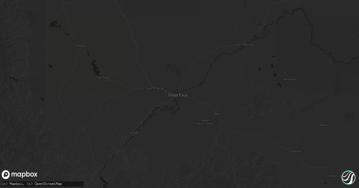 Hail map in Great Falls, MT on August 27, 2026