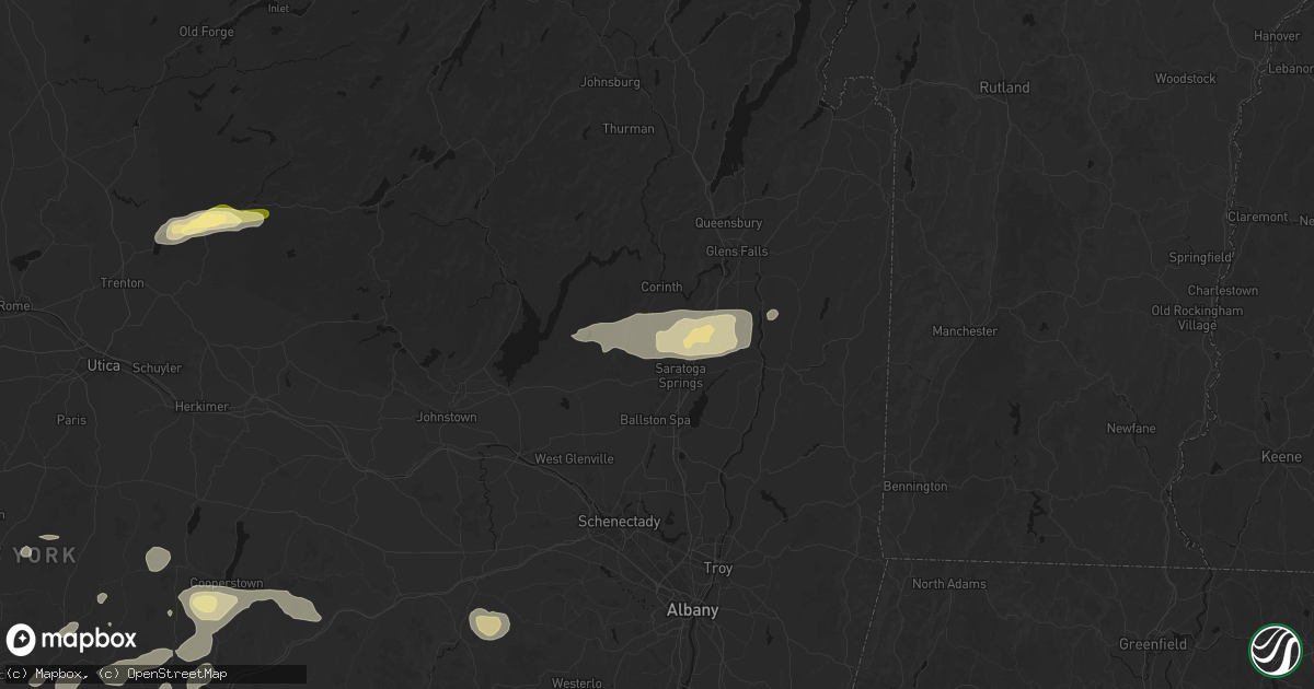 Hail map in Greenfield Center, NY on August 27, 2026