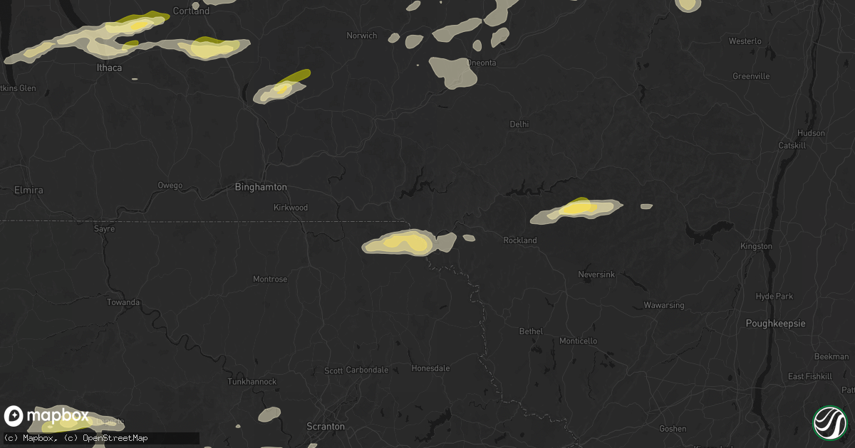 Hail map in Hancock, NY on August 27, 2026