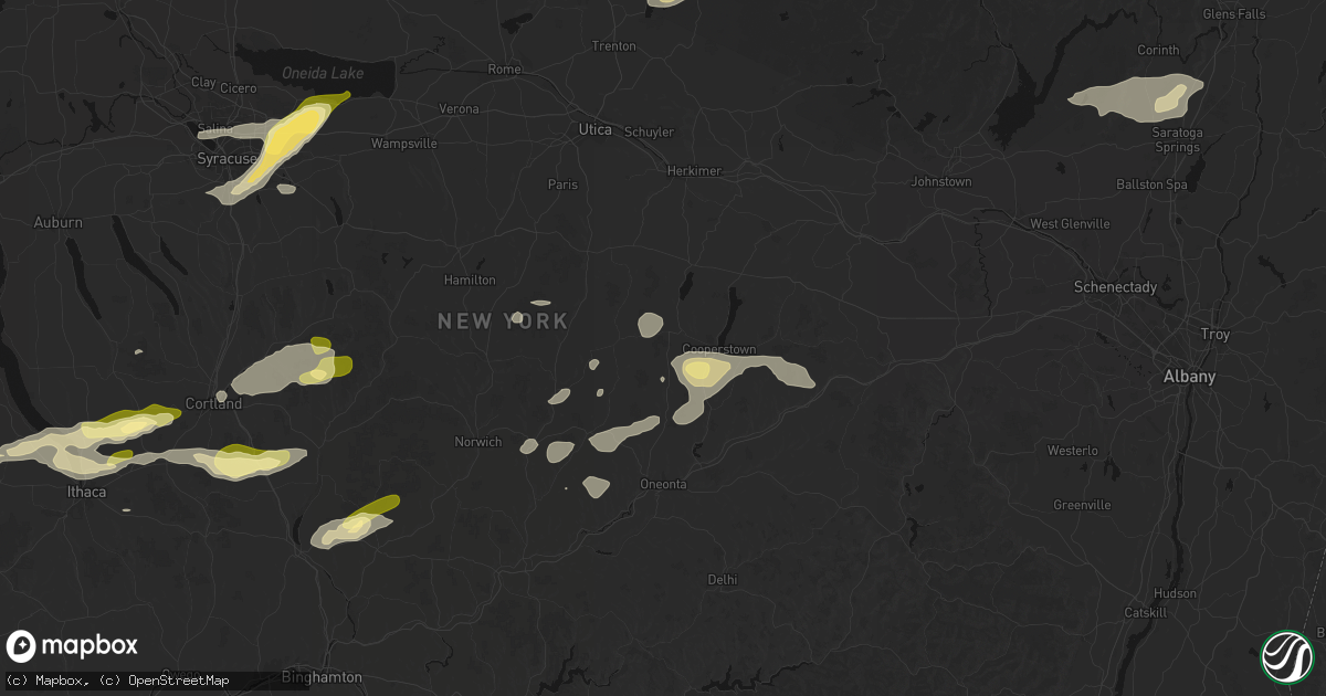 Hail map in Hartwick, NY on August 27, 2026