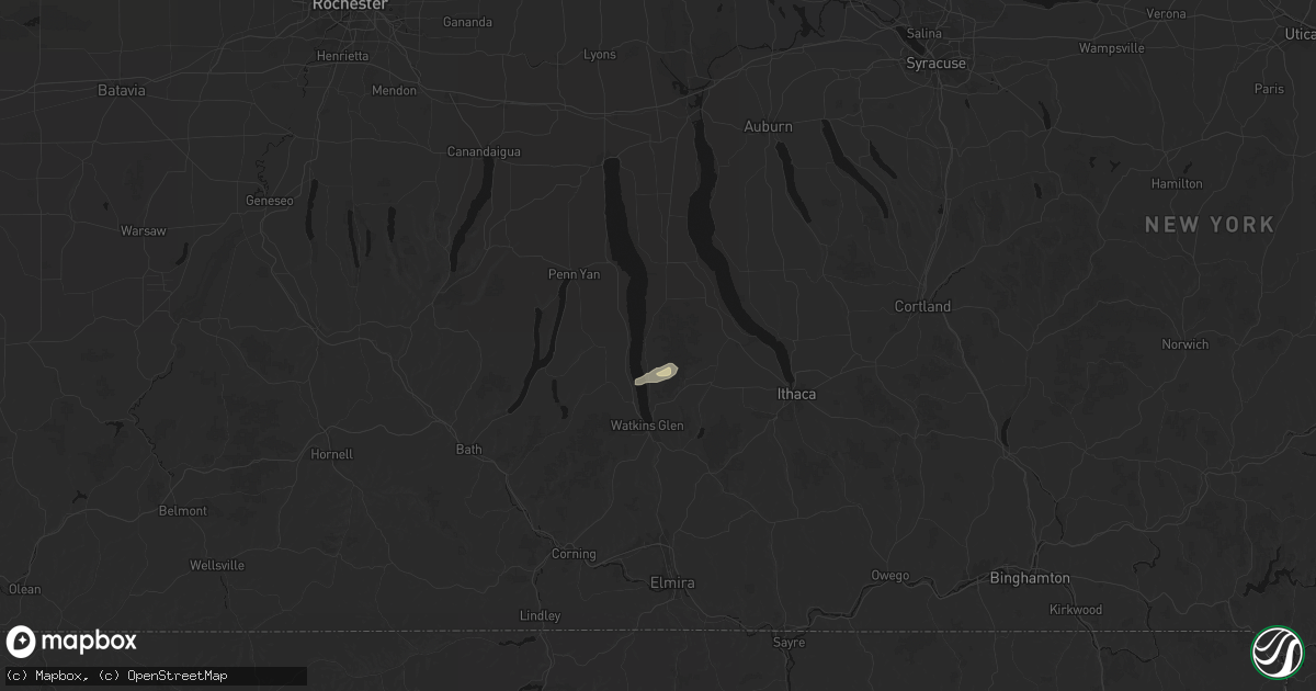 Hail map in Hector, NY on August 27, 2026