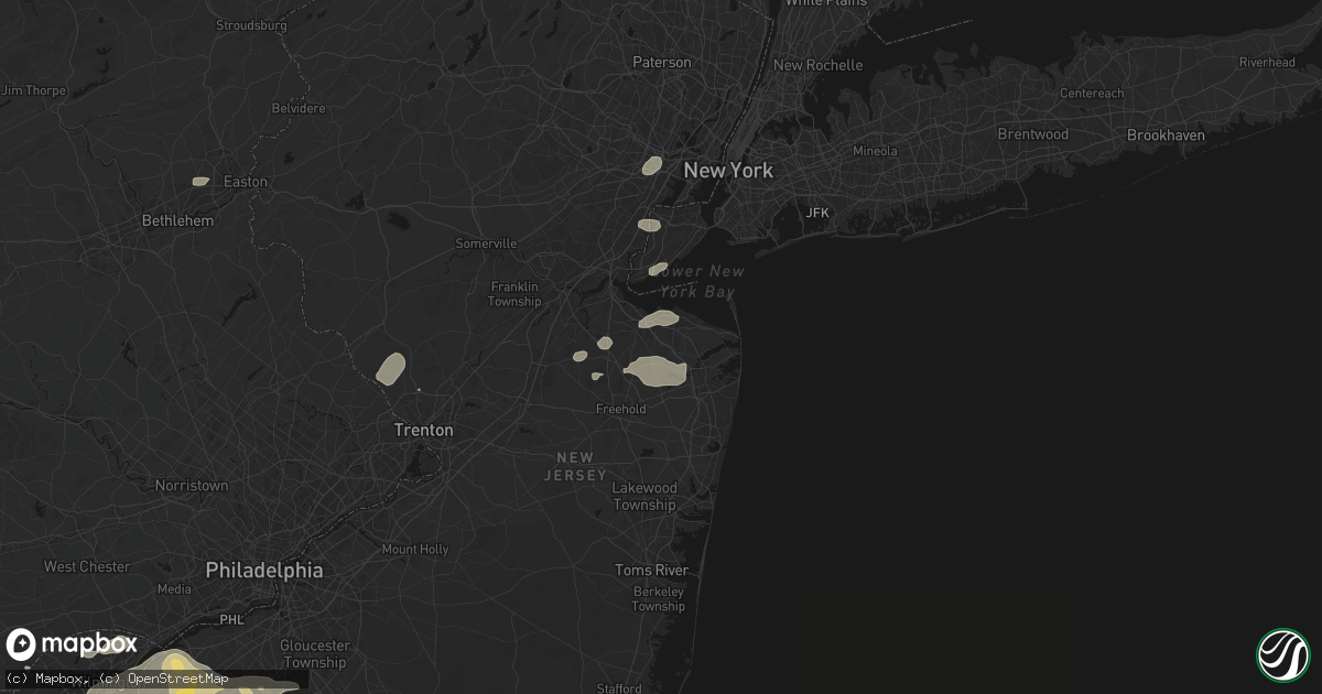 Hail map in Holmdel, NJ on August 27, 2026