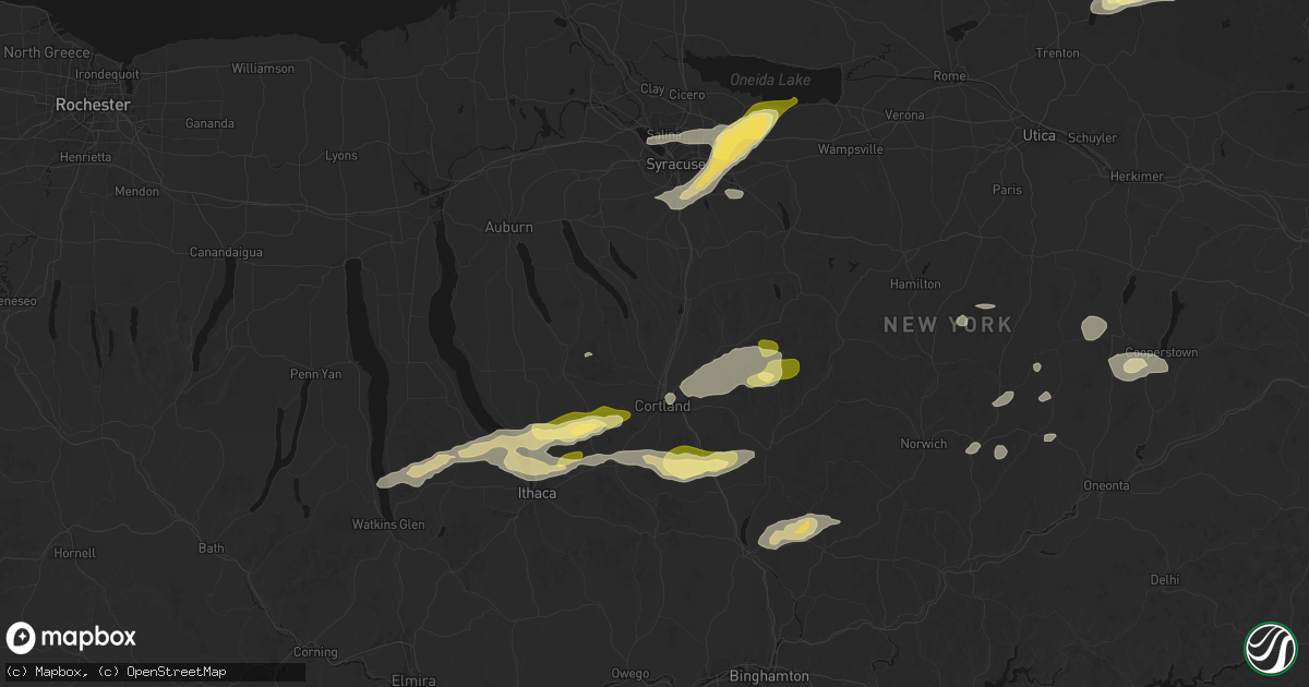 Hail map in Homer, NY on August 27, 2026