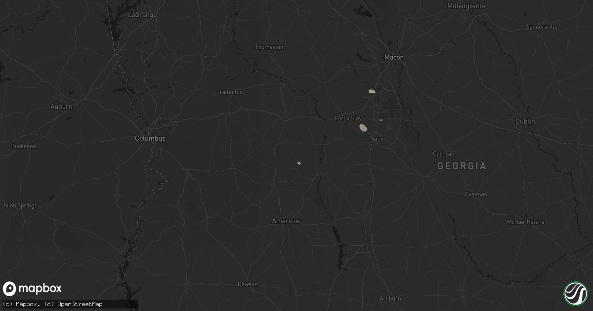 Hail map in Ideal, GA on August 27, 2026