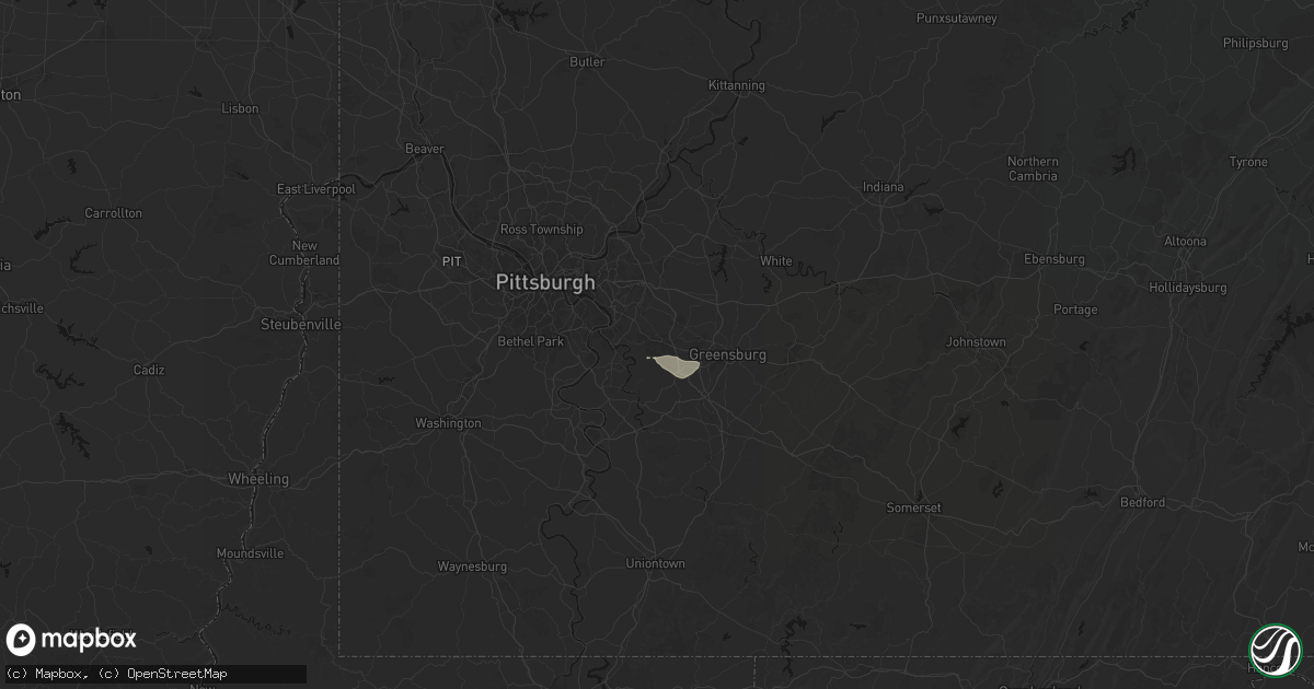 Hail map in Irwin, PA on August 27, 2026