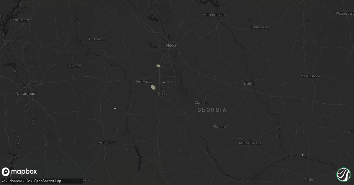 Hail map in Kathleen, GA on August 27, 2026