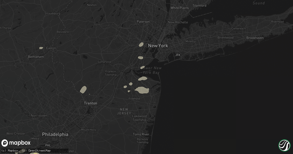 Hail map in Keansburg, NJ on August 27, 2026
