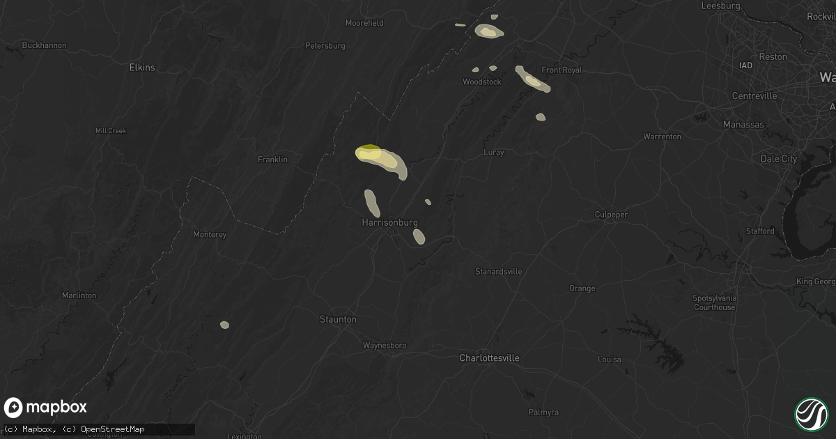 Hail map in Keezletown, VA on August 27, 2026
