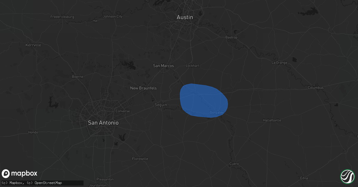 Hail map in Kingsbury, TX on August 27, 2026