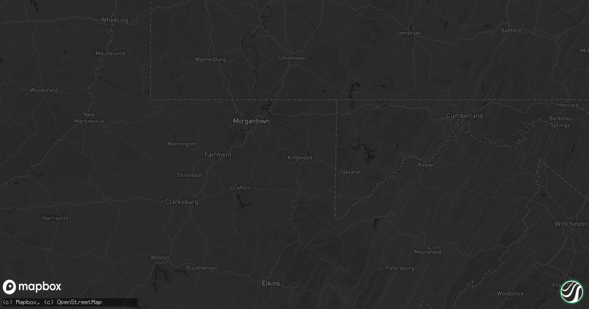 Hail map in Kingwood, WV on August 27, 2026