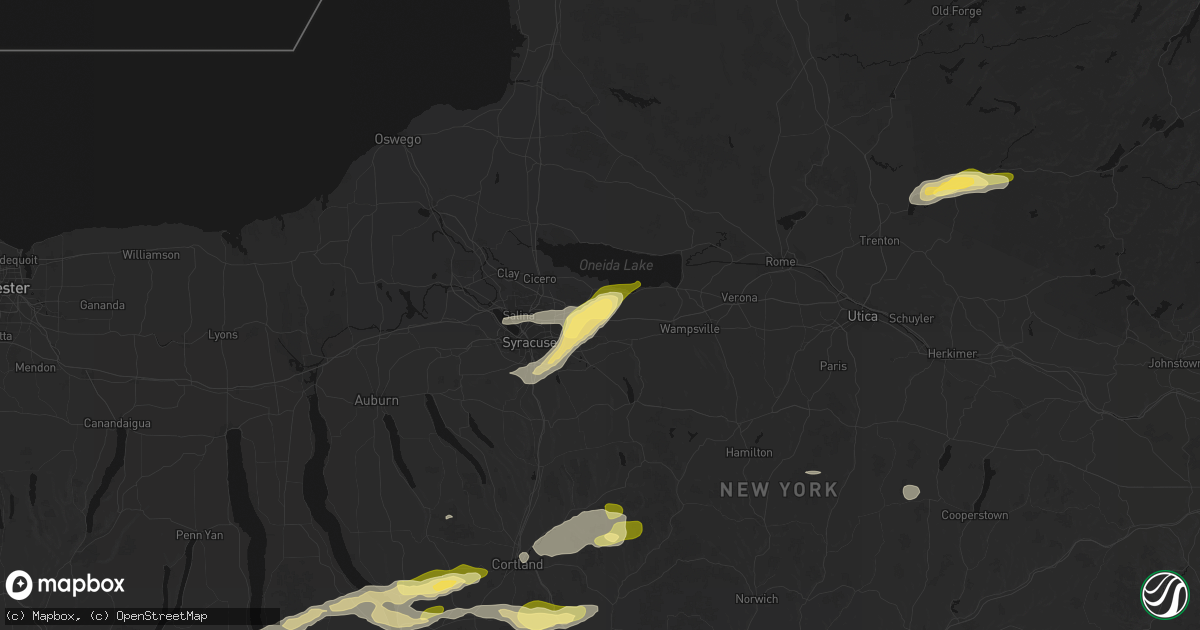 Hail map in Kirkville, NY on August 27, 2026