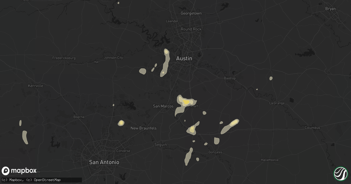 Hail map in Kyle, TX on August 27, 2026