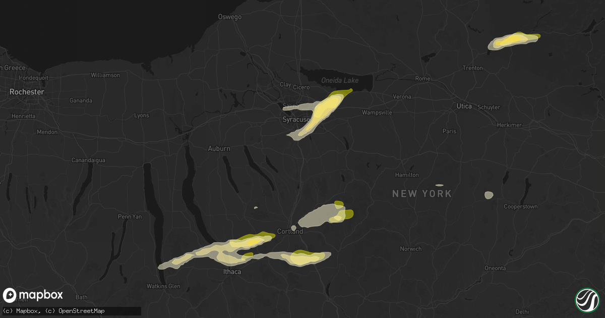 Hail map in La Fayette, NY on August 27, 2026