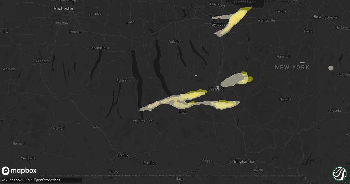 Hail map in Lansing, NY on August 27, 2026