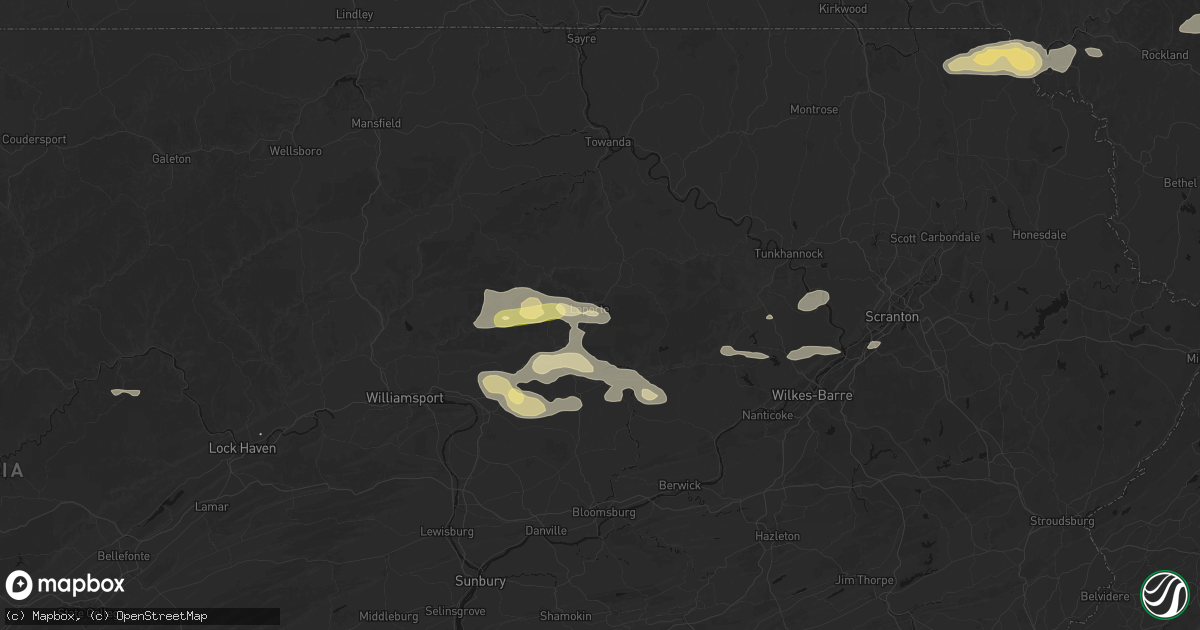 Hail map in Laporte, PA on August 27, 2026