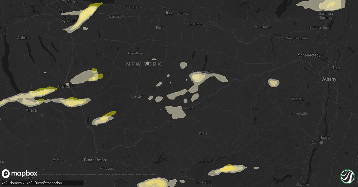 Hail map in Laurens, NY on August 27, 2026
