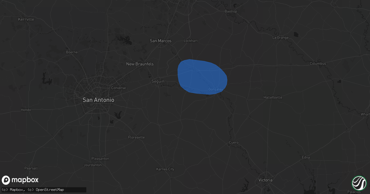 Hail map in Leesville, TX on August 27, 2026