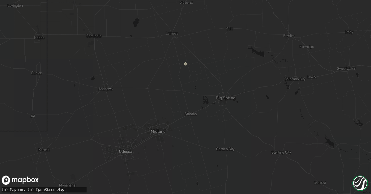 Hail map in Lenorah, TX on August 27, 2026