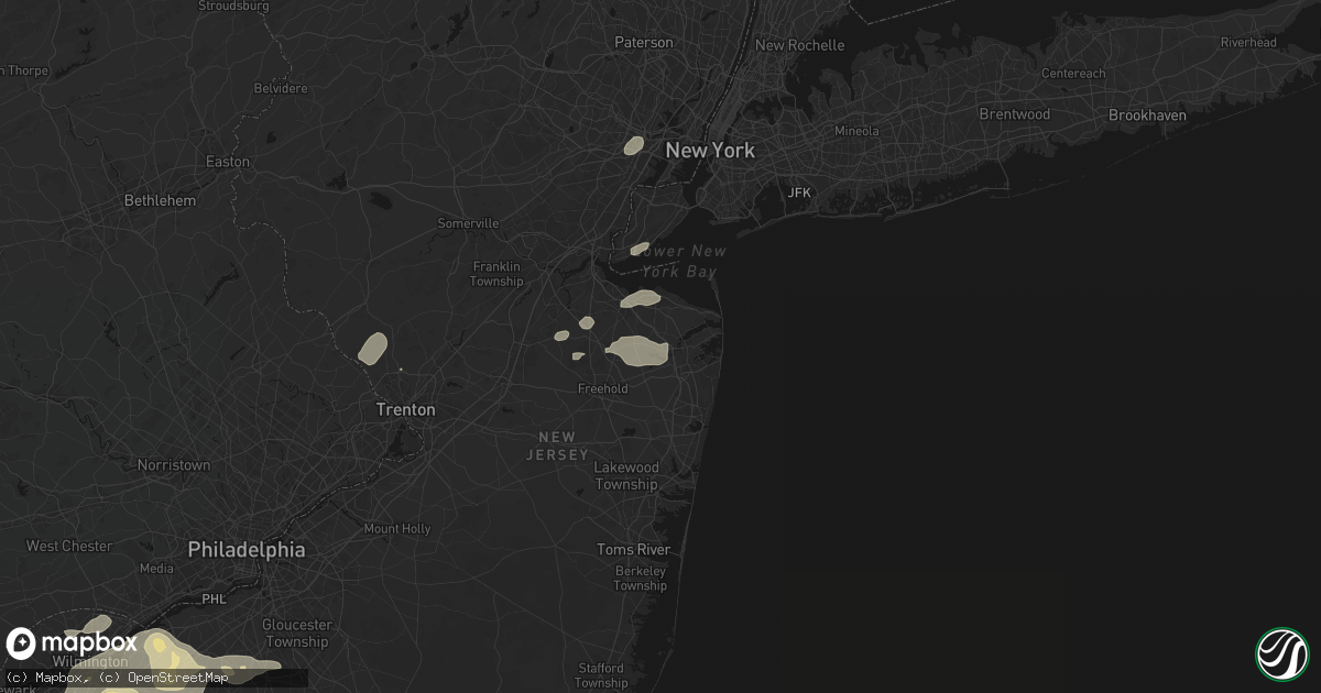 Hail map in Lincroft, NJ on August 27, 2026