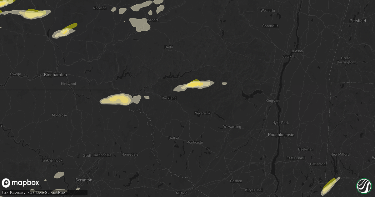 Hail map in Livingston Manor, NY on August 27, 2026