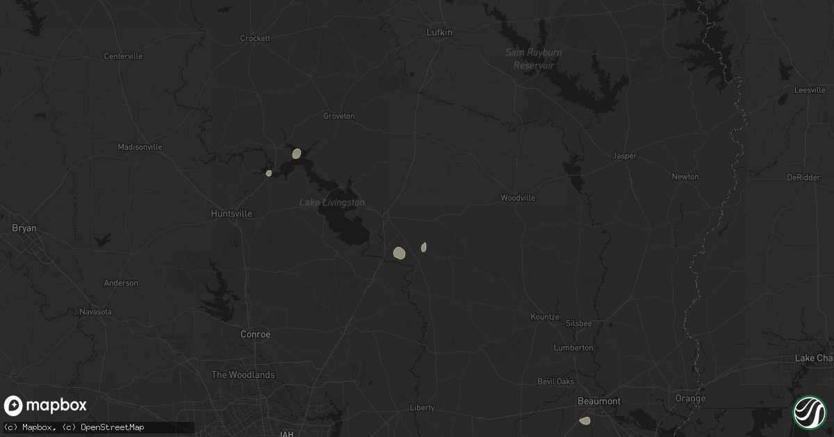 Hail map in Livingston, TX on August 27, 2026