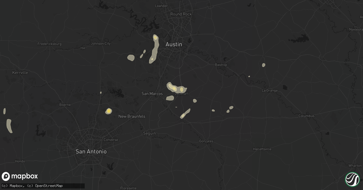 Hail map in Lockhart, TX on August 27, 2026
