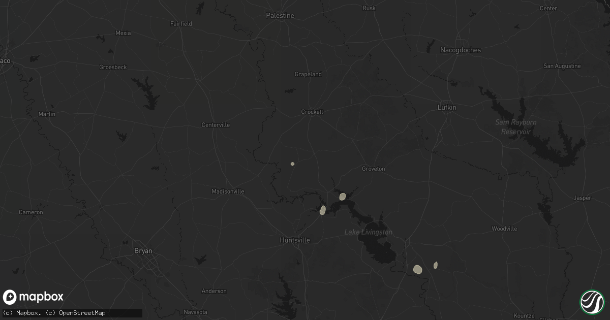 Hail map in Lovelady, TX on August 27, 2026