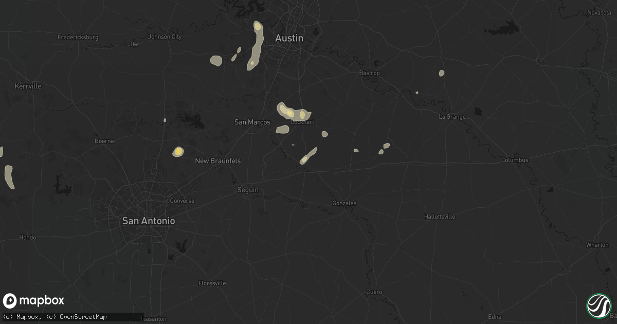 Hail map in Luling, TX on August 27, 2026