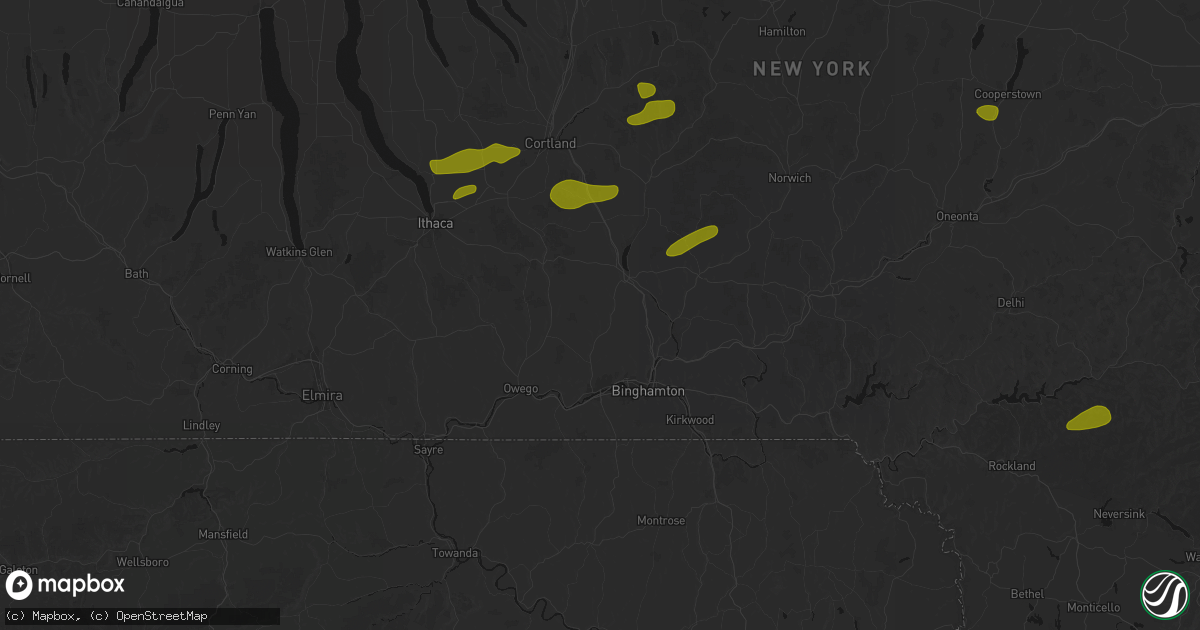 Hail map in Maine, NY on August 27, 2026