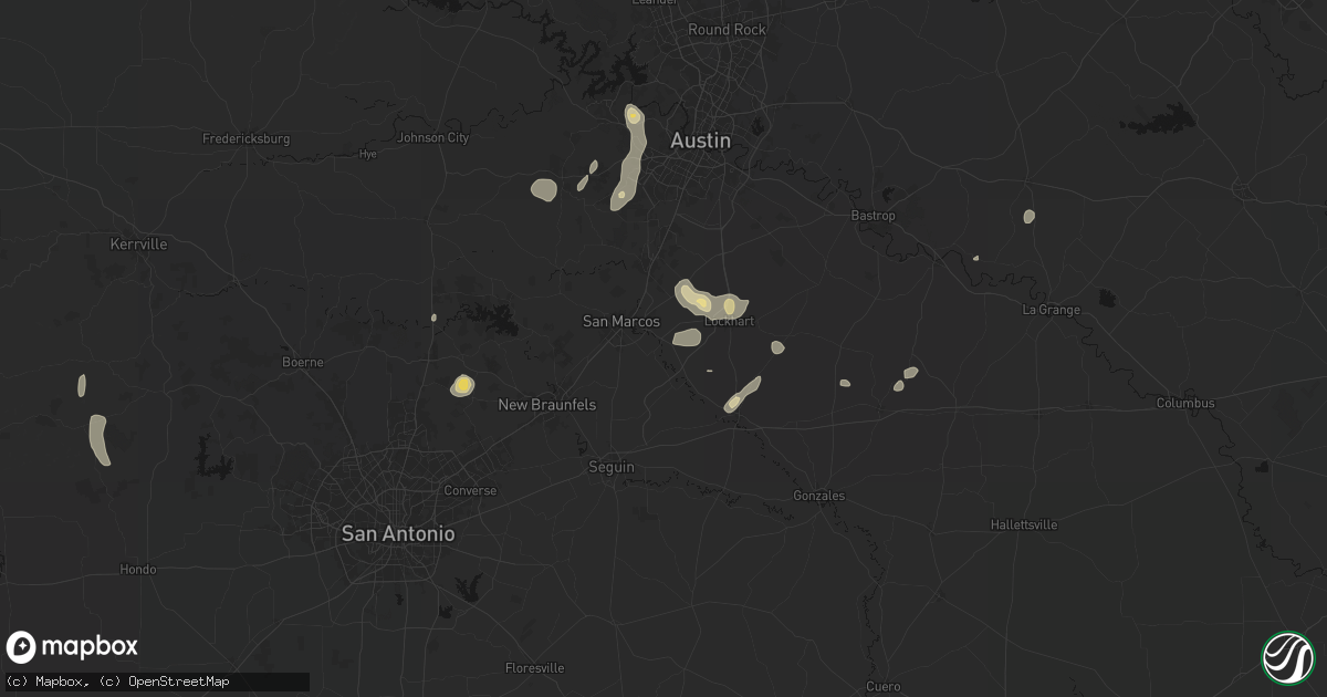 Hail map in Martindale, TX on August 27, 2026
