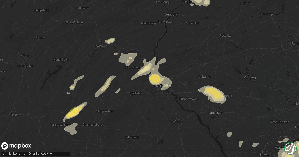 Hail map in Marysville, PA on August 27, 2026