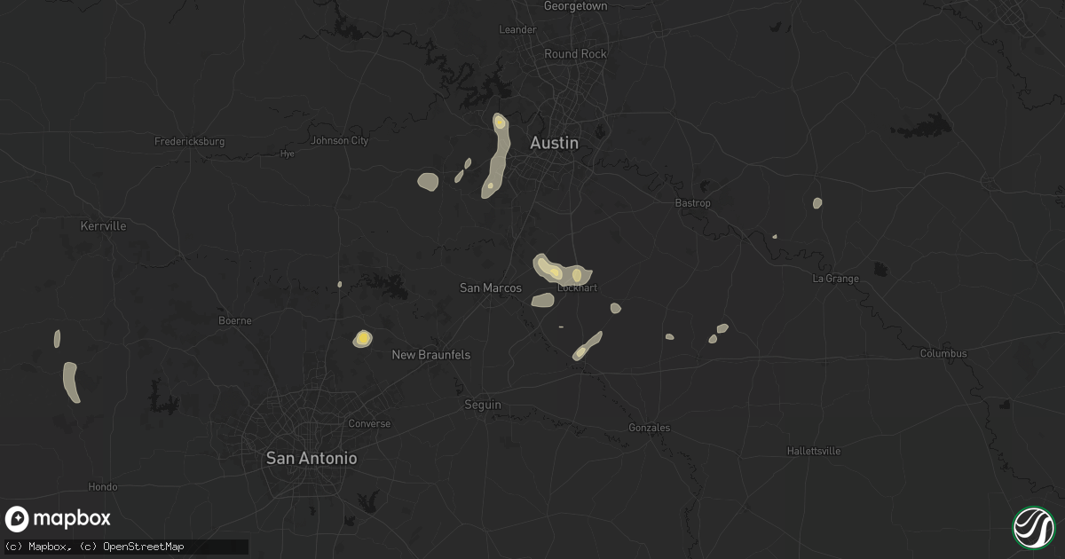 Hail map in Maxwell, TX on August 27, 2026