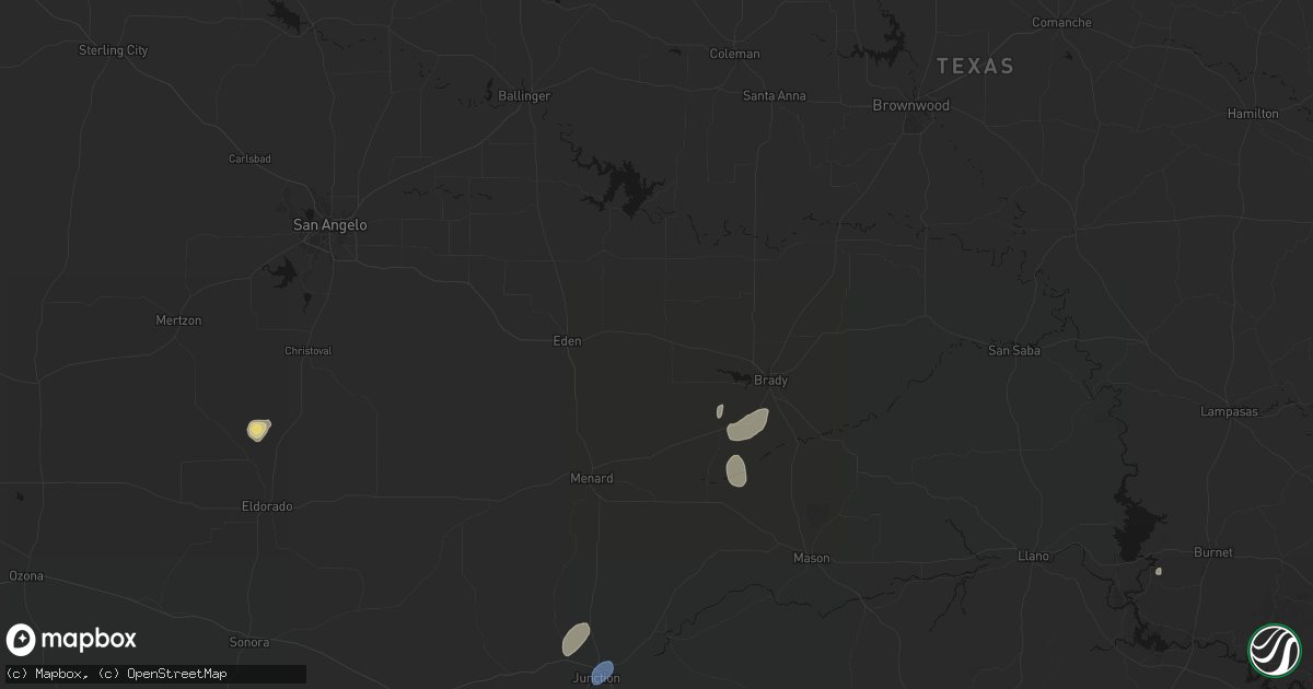 Hail map in Melvin, TX on August 27, 2026