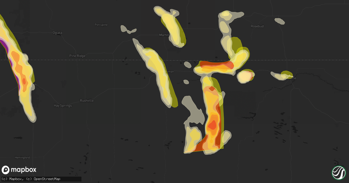 Hail map in Merriman, NE on August 27, 2026