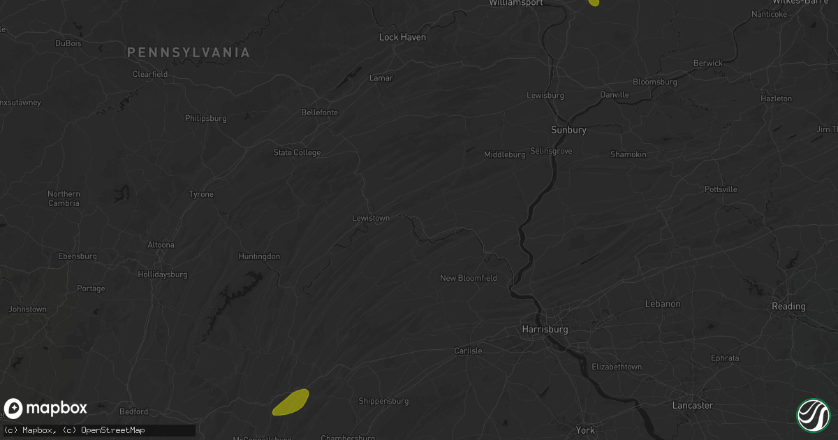 Hail map in Mifflintown, PA on August 27, 2026