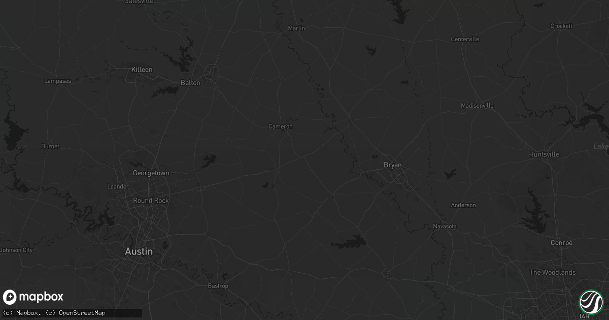 Hail map in Milano, TX on August 27, 2026